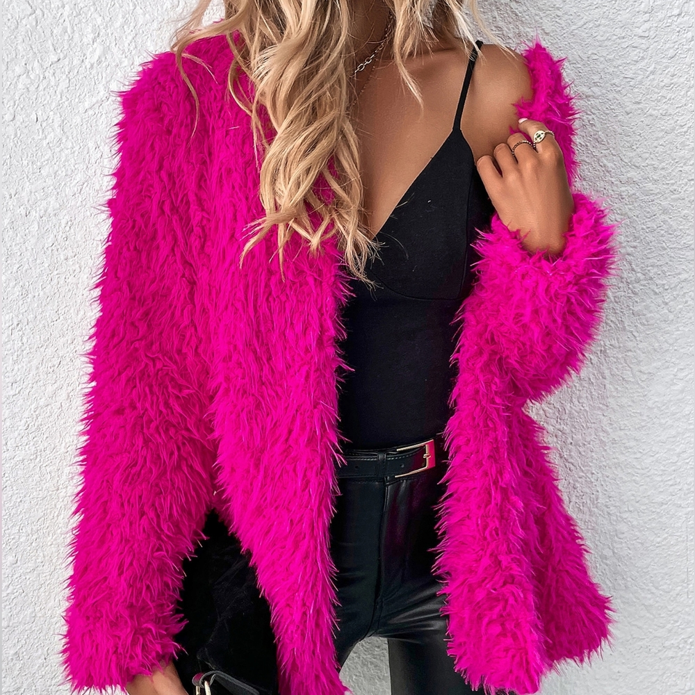 Open Front Fuzzy Coat - Picture 4 of 5